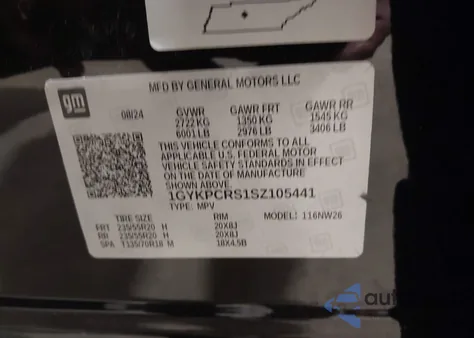 2025 Cadillac Xt6 Fwd Premium Luxury z USA, uszkodzony, nr VIN 1GYKPCRS1SZ105441